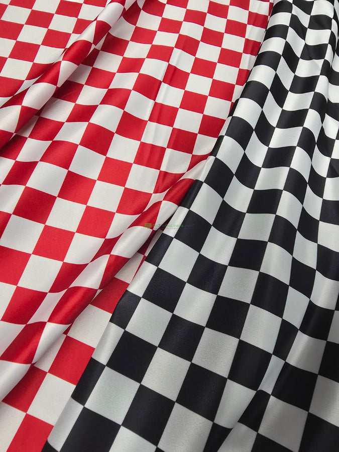 1" Checker Lamour Satin Table Runner | Custom-Made for Weddings & Events