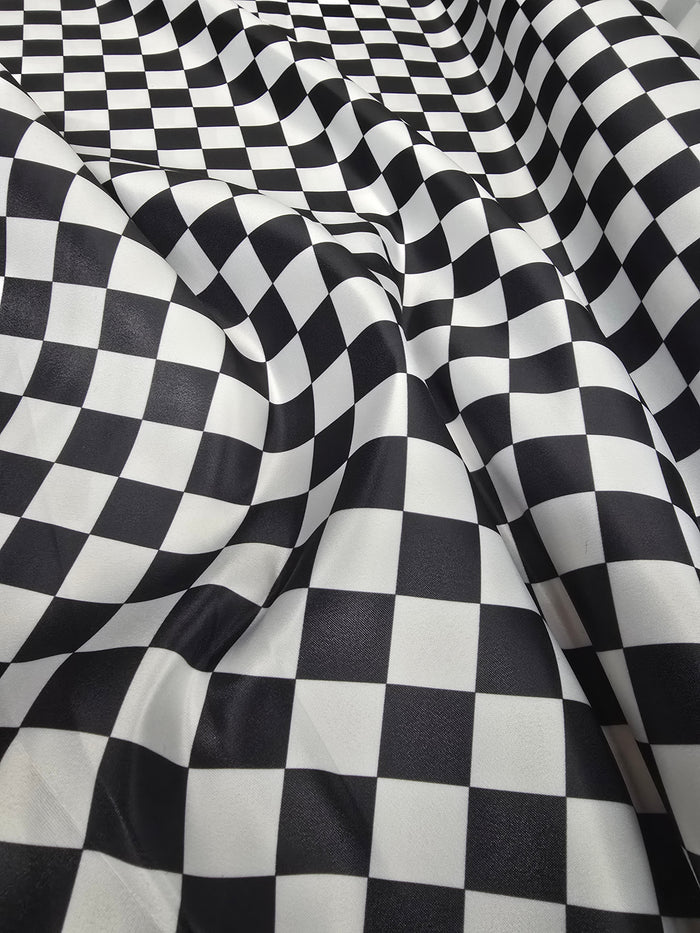 1" Checker Lamour Satin Tablecloths, Overlays & Event Table Linens