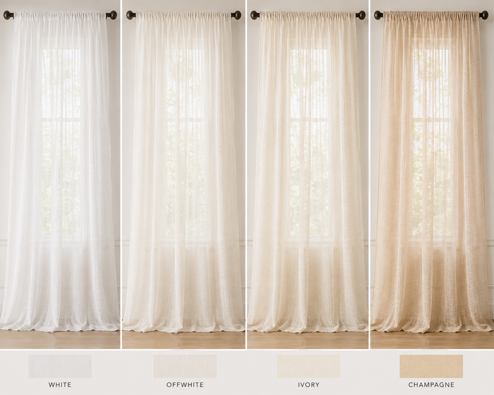Turkish Sheer Drapery Event Panels in white, offwhite, ivory and champagne color