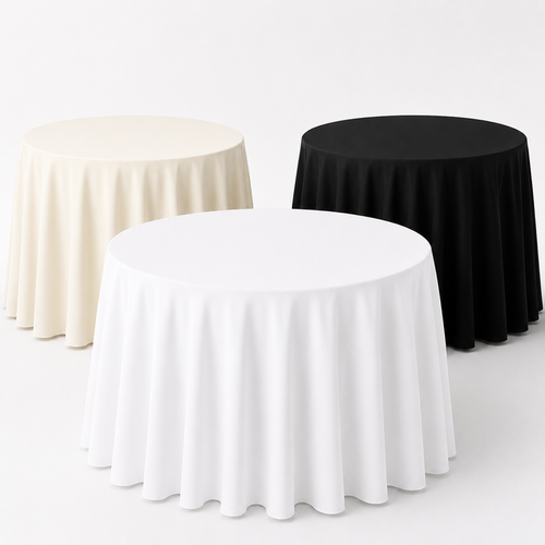 120" Round Polyester Tablecloth