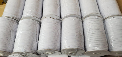 1/8" Braided Elastic 220 Yard Spool in White and Black for Sewing and Crafts