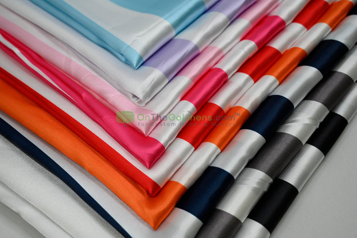 2" Stripe Charmeuse Satin Table Linens for Weddings and Events