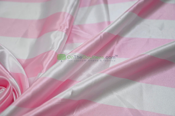2" Stripe Charmeuse Satin Table Linens for Weddings and Events