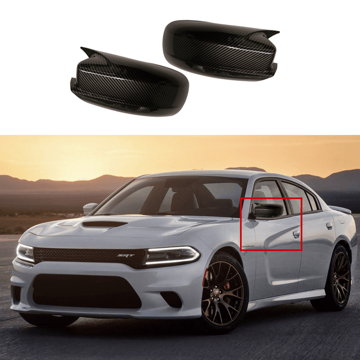 2011-2023 Dodge Charger - M Style Carbon Fiber Mirror Cap Cover