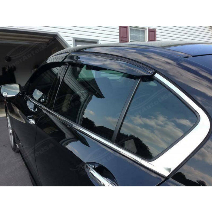 2015-2020 Acura TLX - Window Vent Visors & Rear Roof Spoiler - Carbon Print Trim
