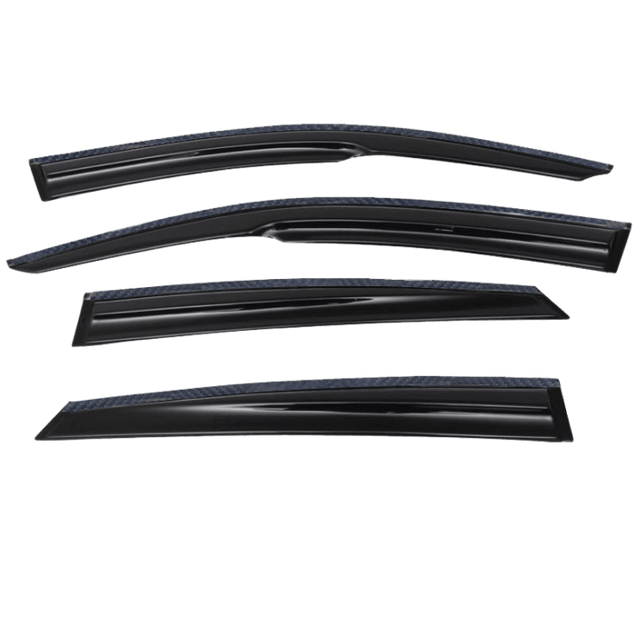 2015-2020 Acura TLX - Window Vent Visors & Rear Roof Spoiler - Carbon Print Trim