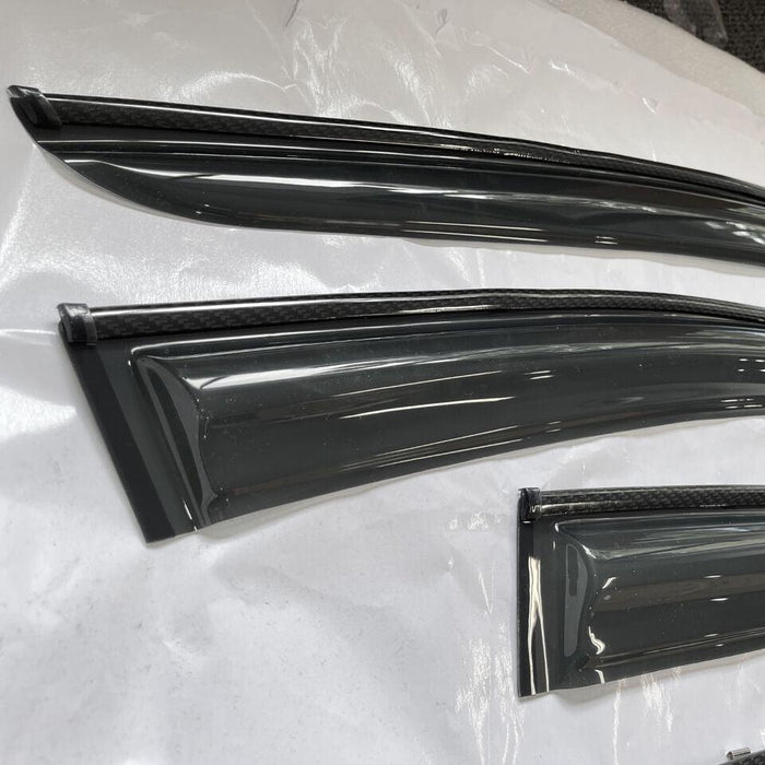 2015-2020 Acura TLX - Window Vent Visors & Rear Roof Spoiler - Carbon Print Trim