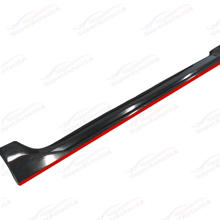 2015-2021 Subaru WRX STI VA - JDM Style Side Skirt Overlay - Gloss Black w/ Red Trim