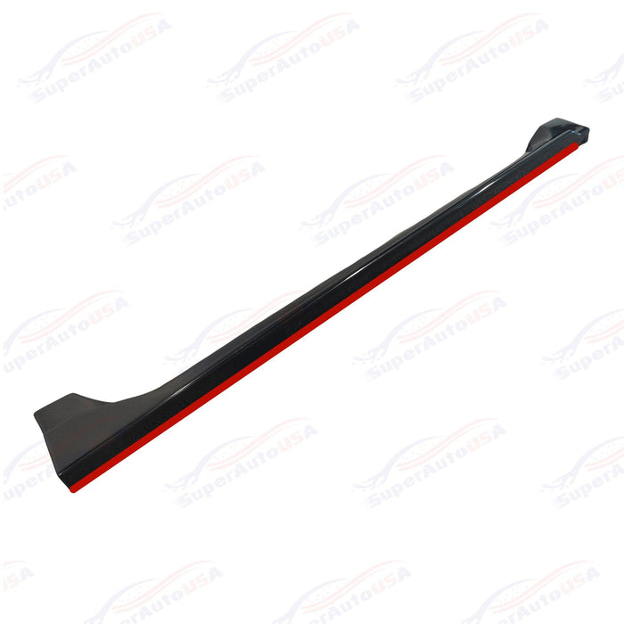2015-2021 Subaru WRX STI VA - JDM Style Side Skirt Overlay - Gloss Black w/ Red Trim