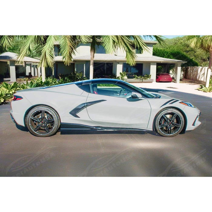 Lightweight Gloss Black Side Under Spoiler for 2020 Corvette C8 by SuperAutoUSA