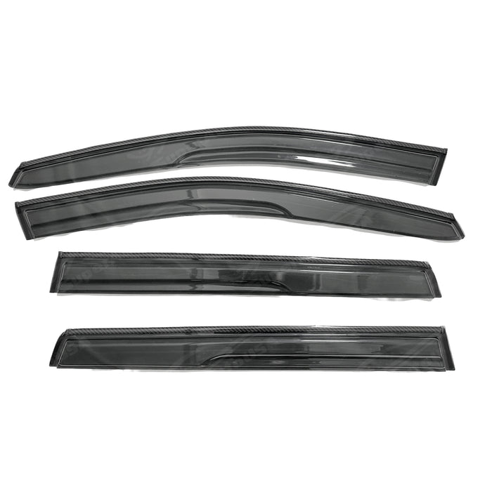 Gloss Finish Carbon Fiber Print Trim Window Shade Deflectors for 2019 Nissan Altima by SuperAutoUSA