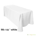 90" x 132" Polyester Tablecloth for 6ft Table Drapes Ready to Ship in White, Ivory and Black
