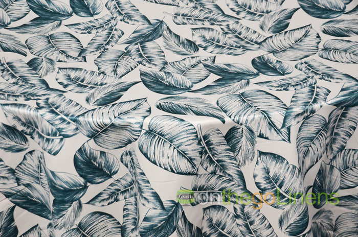 Bohemian Paradise Tropical Banana Leaf Satin Event Drapery Panels