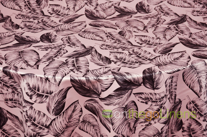 Bohemian Paradise Tropical Banana Leaf Satin Tablecloths, Overlays & Table Linens