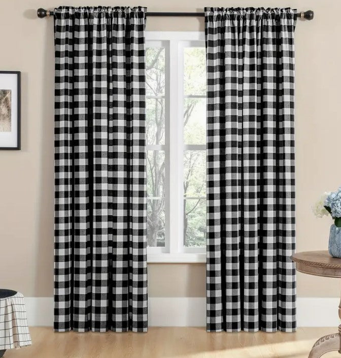 Buffalo Plaid Event Drapery Panels 2" Gingham Checker Custom Event Drapes