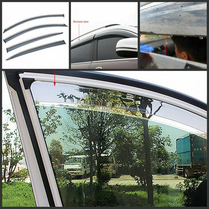 Chrome Trim Rain Guards Shade Window Visors For Forte 2019-2024