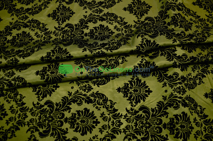 Tablecloth 90 Round / Dark Lime on Black