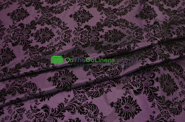 Damask Flocking Taffeta Tablecloths, Overlays & Table Drapes for Events