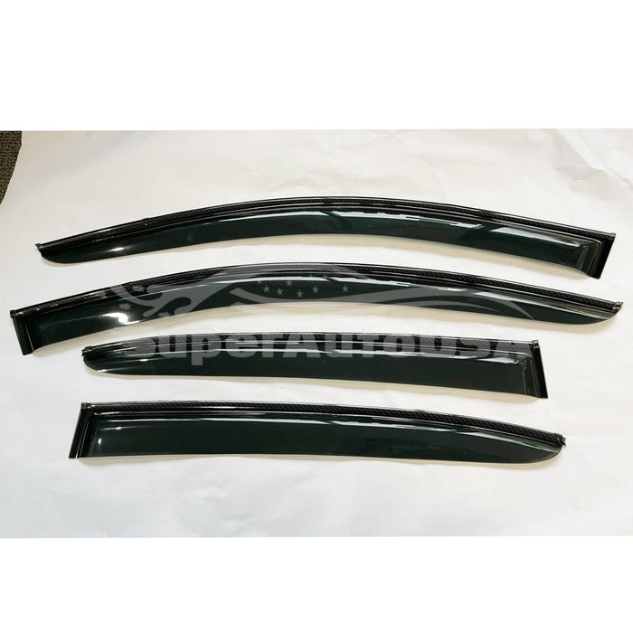 Fit 15-20 Acura TLX Carbon Print Trim Window Visors Rain Guards