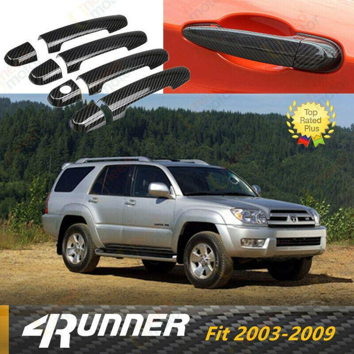 Fit 2003-2009 Toyota 4Runner Door Handle Cover Trim (Carbon Fiber Print)