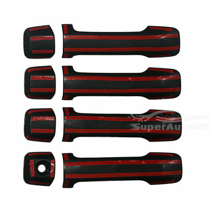Fit 2007-2021 Toyota Tundra Door Handle Covers Trim (Gloss Black, 4-door)