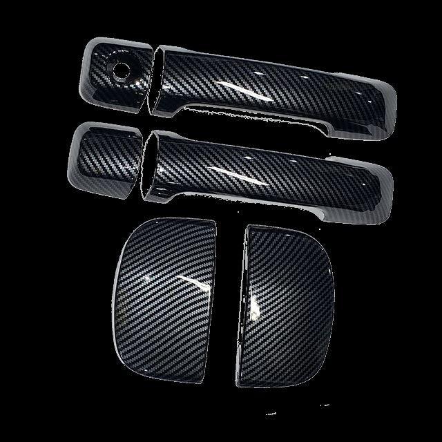 Fit 2007-2021 Toyota Tundra DOUBLE CAP Door Handle Covers Trim (Carbon Fiber Print, 2-door)