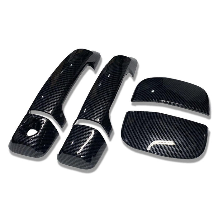 Fit 2007-2021 Toyota Tundra DOUBLE CAP Door Handle Covers Trim (Carbon Fiber Print, 2-door)