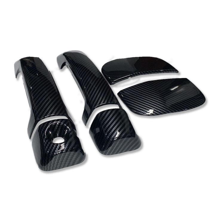 Fit 2007-2021 Toyota Tundra DOUBLE CAP Door Handle Covers Trim (Carbon Fiber Print, 2-door)