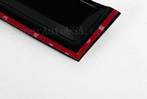 Fit 2007-2021 Toyota Tundra Out-Channel Vent Window Visors Rain Sun Wind Guards Shade Deflectors