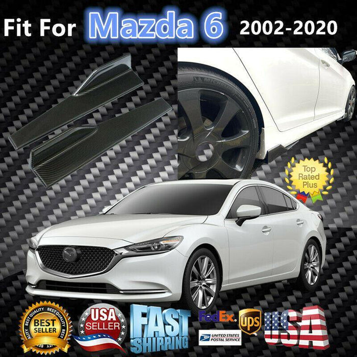 Fit 2008-2020 Mazda 6 Side Skirts Diffuser Spoiler Wings (Carbon Fiber Print)