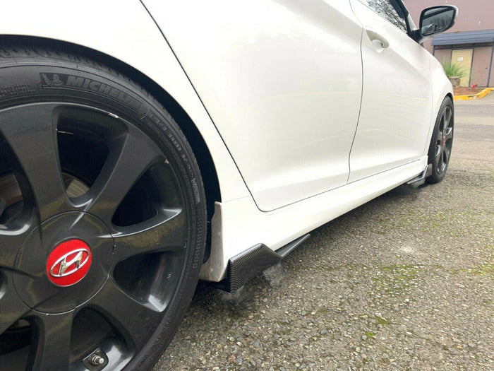 Fit 2008-Up Volkswagen Passat Side Skirts Diffuser Wings (Carbon Fiber Style)