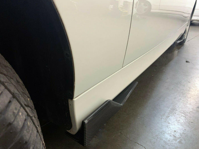 Fit 2008-Up Volkswagen Passat Side Skirts Diffuser Wings (Carbon Fiber Style)