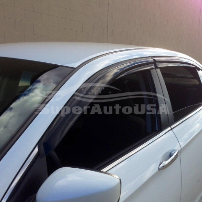 Fit 2009-2013 Honda Fit JAZZ 3D Mugen Style Vent Window Visors Rain Sun Wind Guards Shade Deflectors