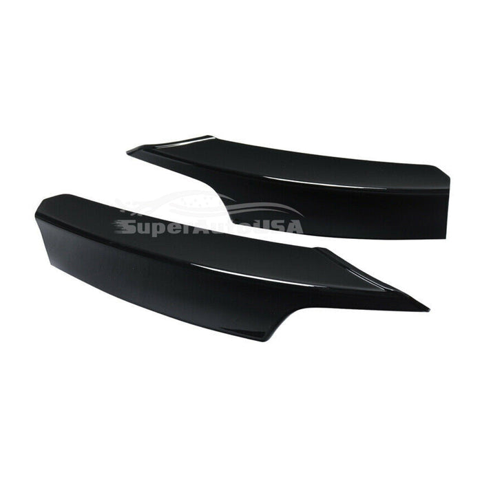 Fit 2012-2018 BMW 3 Series F30 M Sport Front Bumper Lip Corner Splitters (Gloss Black)