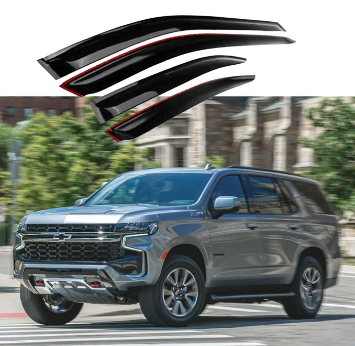 Fit 2015-2021 Chevrolet Suburban 1500 GMC Yukon XL Out-Channel Vent Window Visors Rain Sun Wind Guards Shade Deflectors