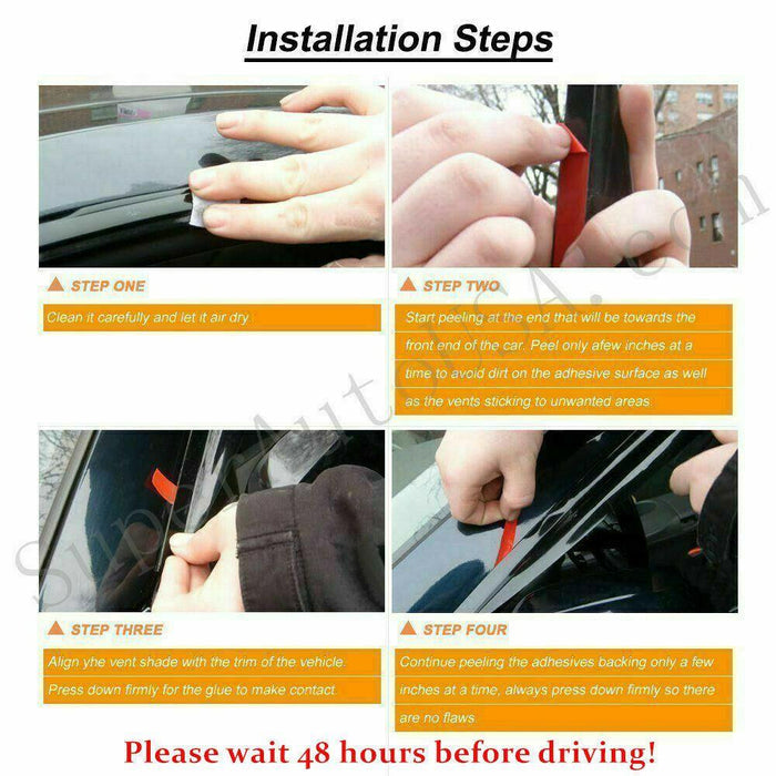 Fit 2015-2021 Chevrolet Suburban 1500 GMC Yukon XL Out-Channel Vent Window Visors Rain Sun Wind Guards Shade Deflectors