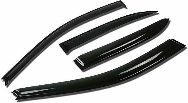 Fit 2016-2021 Toyota Tacoma Double Cab Out-Channel Vent Window Visors Rain Sun Wind Guards Shade Deflectors