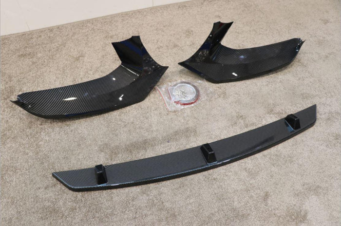 Fit 2017-2020 BMW G30 5 Series M Sport Front Bumper Lip Spoiler (Carbon Fiber Print)