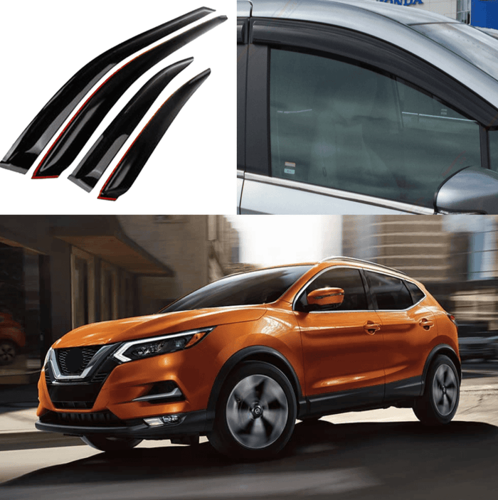 Fit 2017-2022 Nissan Rogue Sport Out-Channel Vent Window Visors Rain Sun Wind Guards Shade Deflectors