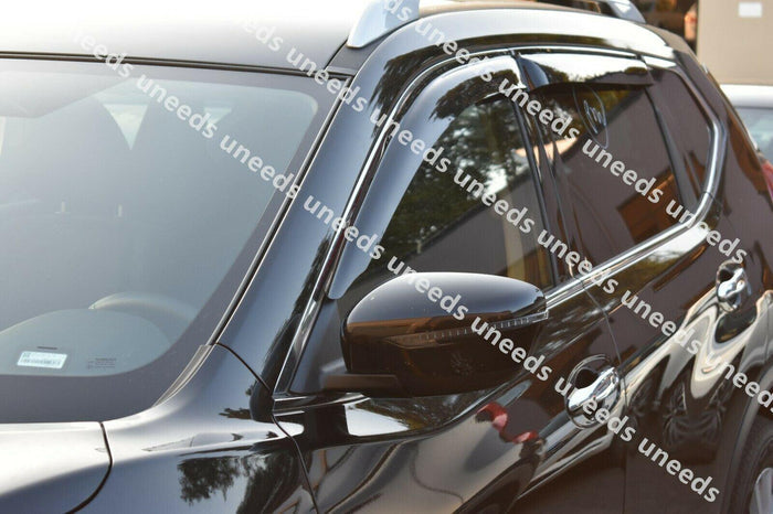 Fit 2017-2022 Nissan Rogue Sport Out-Channel Vent Window Visors Rain Sun Wind Guards Shade Deflectors