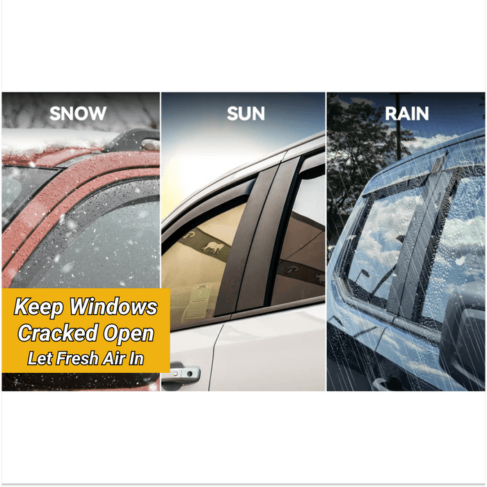 Fit 2017-2022 Nissan Rogue Sport Out-Channel Vent Window Visors Rain Sun Wind Guards Shade Deflectors