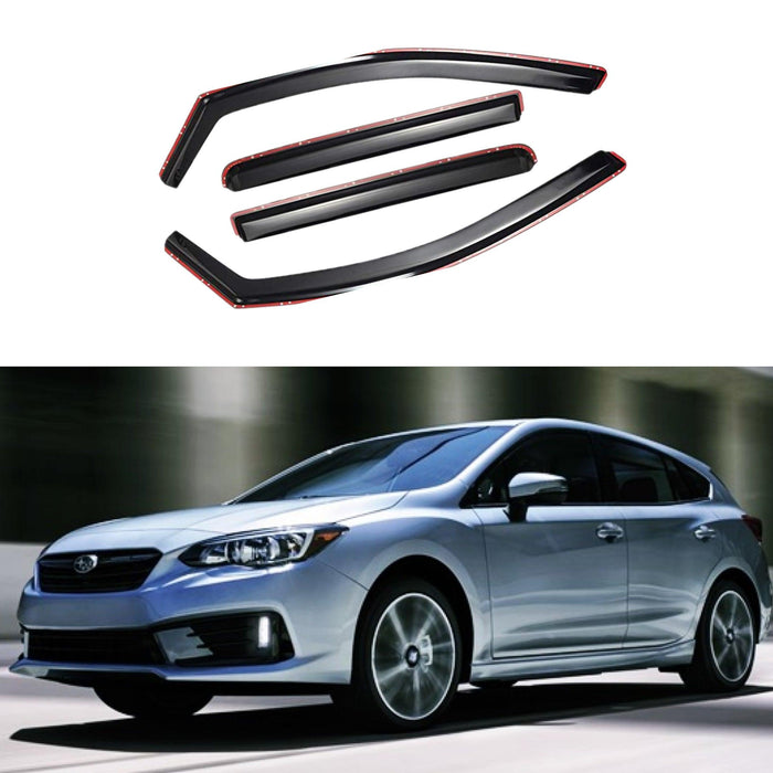 Fit 2018-2022 Subaru Impreza Hatchback In-Channel Vent Window Visors Rain Sun Wind Guards Shade Deflectors
