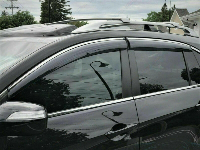 Fit 2018-2023 Honda Accord Clip-On Chrome Trim Vent Window Visors Rain Sun Wind Guards Shade Deflectors