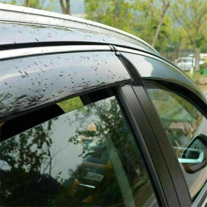 Fit 2018-2023 Honda Accord Clip-On Chrome Trim Vent Window Visors Rain Sun Wind Guards Shade Deflectors