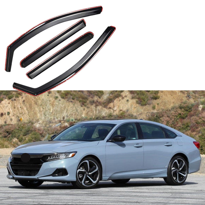 Fit 2018-2023 Honda Accord In-Channel Vent Window Visors Rain Sun Wind Guards Shade Deflectors