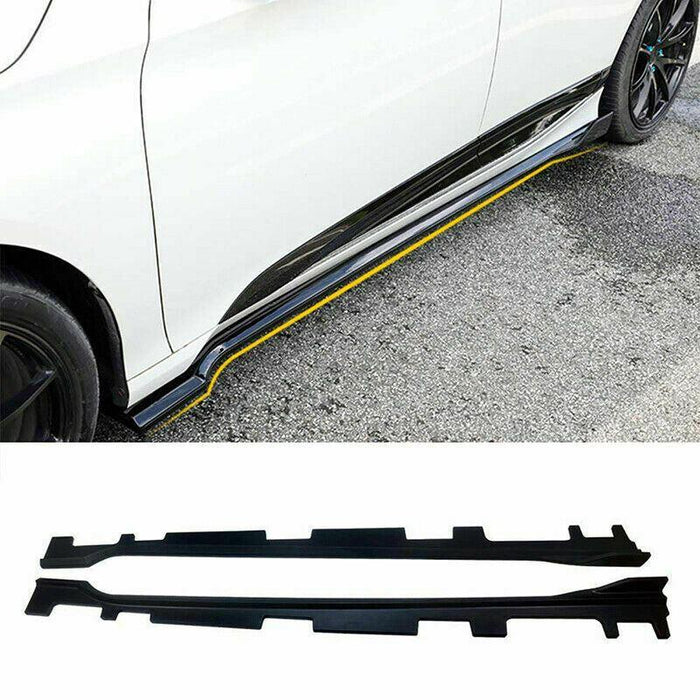 Fit 2018-2023 Honda Accord Side Skirt Bottom Line Extension Lip 2pcs (Unpainted Matte Black)