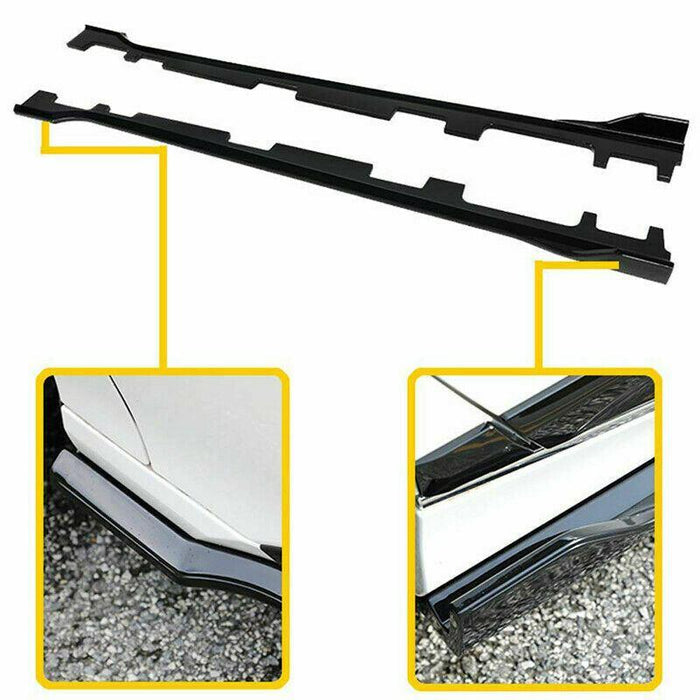 Fit 2018-2023 Honda Accord Side Skirt Bottom Line Extension Lip 2pcs (Unpainted Matte Black)