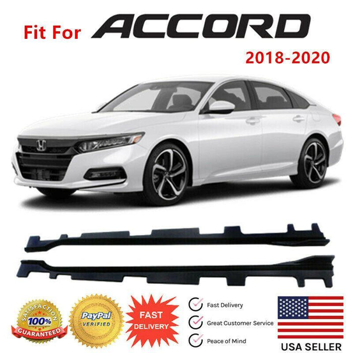 Fit 2018-2023 Honda Accord Side Skirt Bottom Line Extension Lip 2pcs (Unpainted Matte Black)
