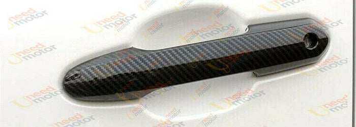 Fit 2019-2021 Toyota RAV4 Car Side Door Handle Cover Trim (Carbon Fiber Print, Smart Holes)
