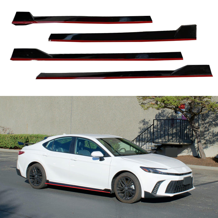 2026 Toyota Camry Side Body Skirts Gloss Black with Red Trim